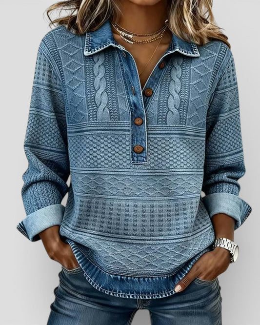 Rosenda™ | Sudadera elegante con medio botón