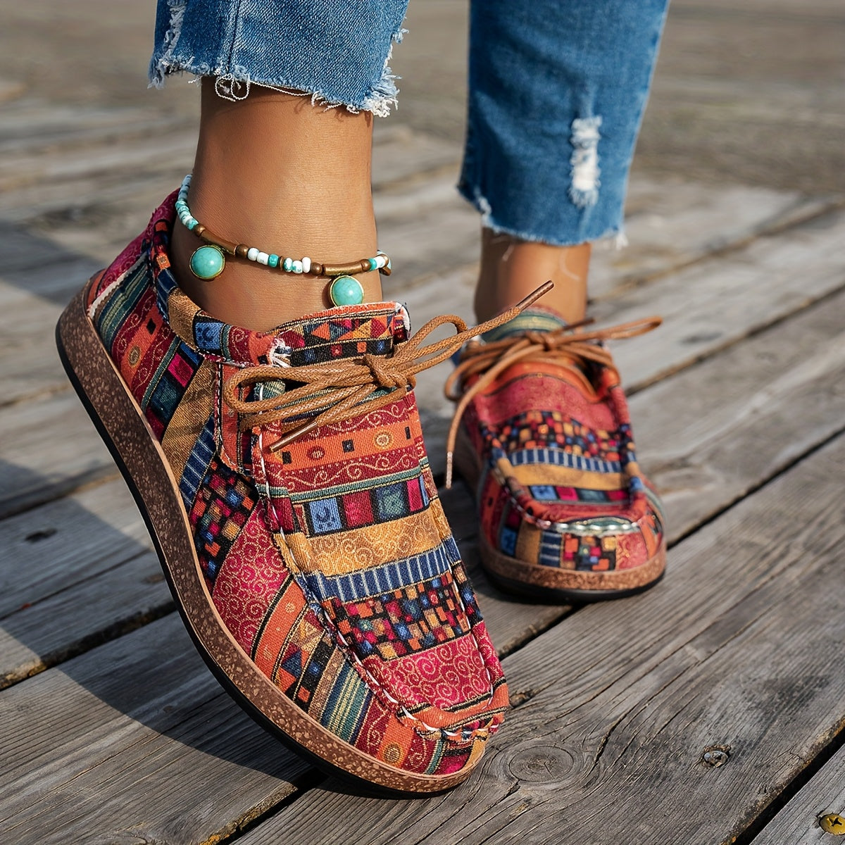 Zapatos Patchwork Bohemios – Comodidad con Carácter