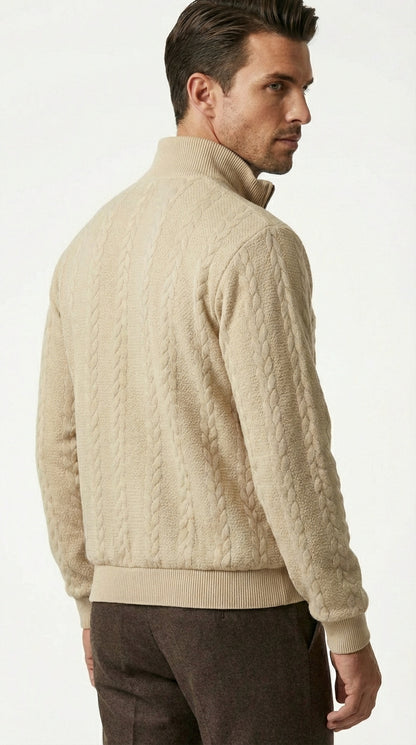 HANK - Sudadera elegante estilo quarter‑zip