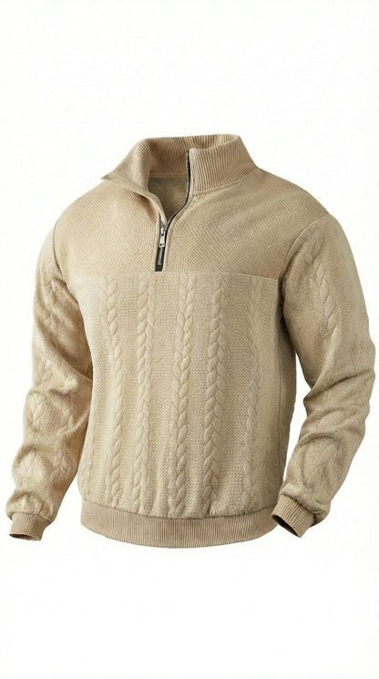 HANK - Sudadera elegante estilo quarter‑zip