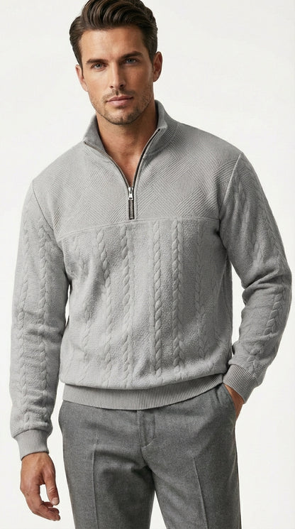 HANK - Sudadera elegante estilo quarter‑zip