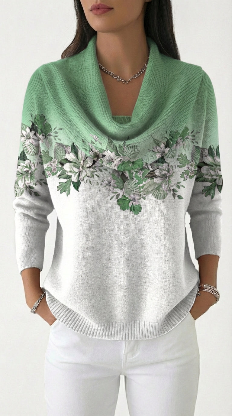 Alora | Suéter floral con escote suave