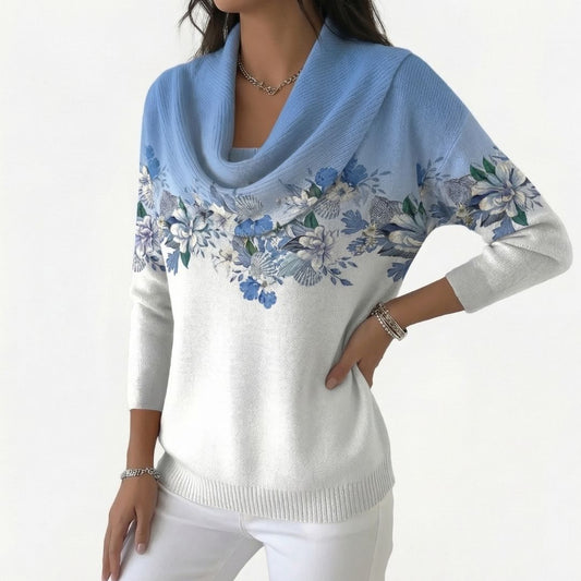 Alora | Suéter floral con cuello suave
