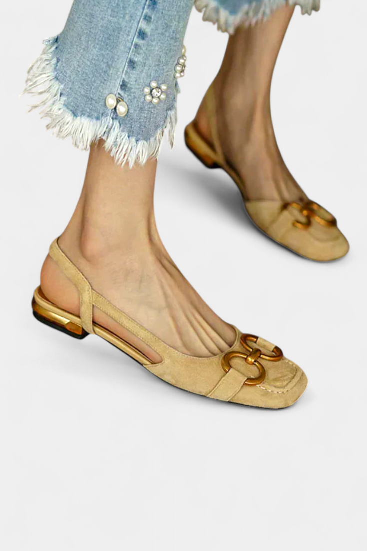 Alma Mocasines Slingback con Punta Cuadrada