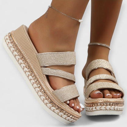 Anissa Sandalias Ligeras en Champán Ortopédicas