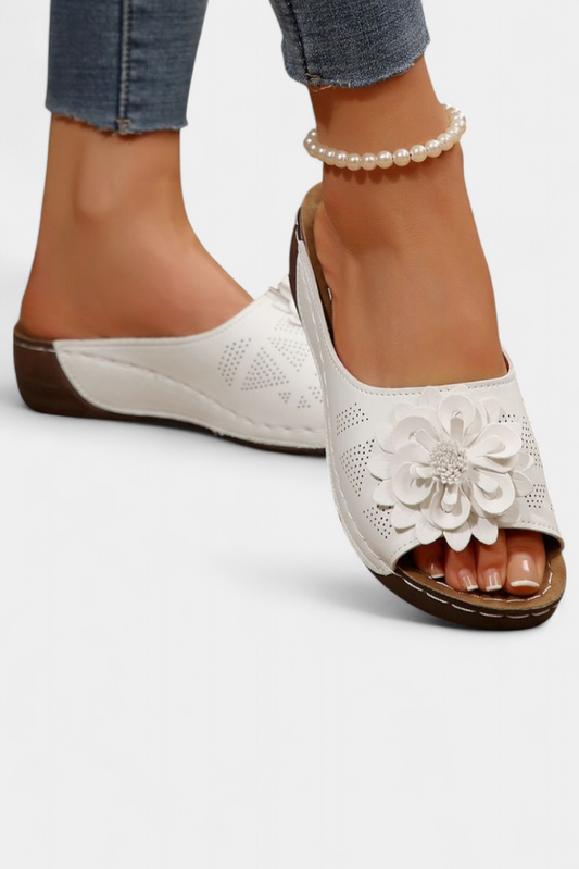 Rica Sandalias Ortopédicas con Flor 3D y Suela Acolchada